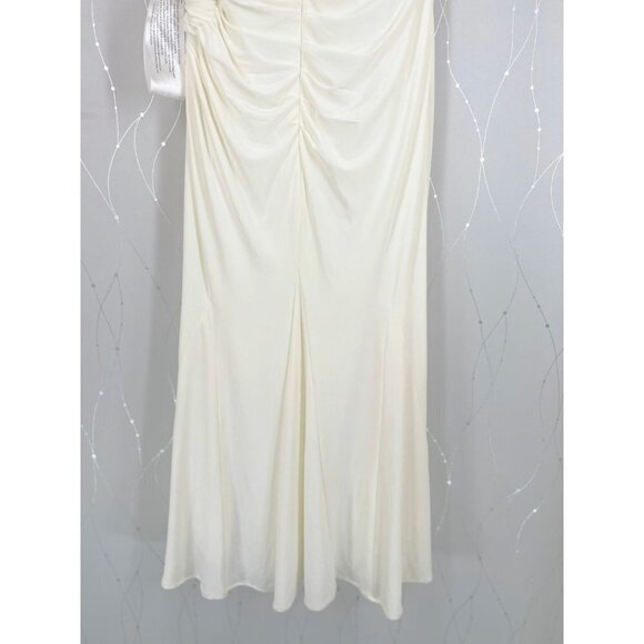 NWT Leena for Mac Duggal White Off Shoulder Tea Length Gown $298 - Picture 10 of 15